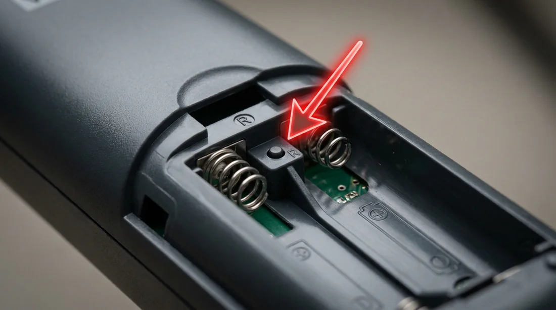 Vue du bouton Reset situé au dos de la télécommande Velux KLR 200