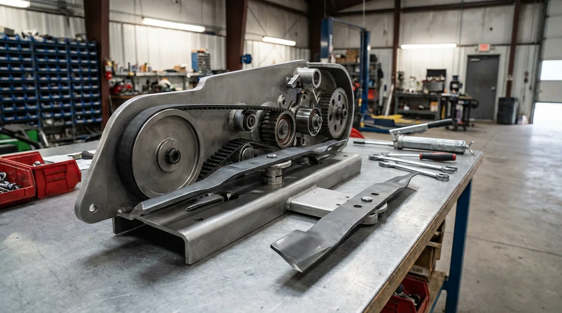 Plateau de coupe démonté avec lames synchronisées Honda.