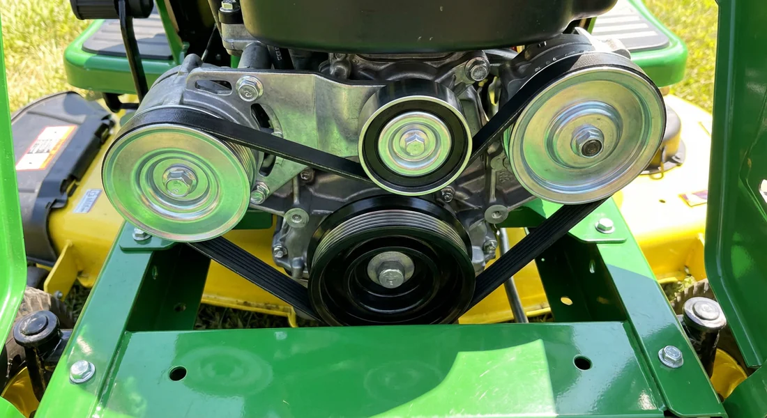 Courroie de tondeuse propre et bien entretenue