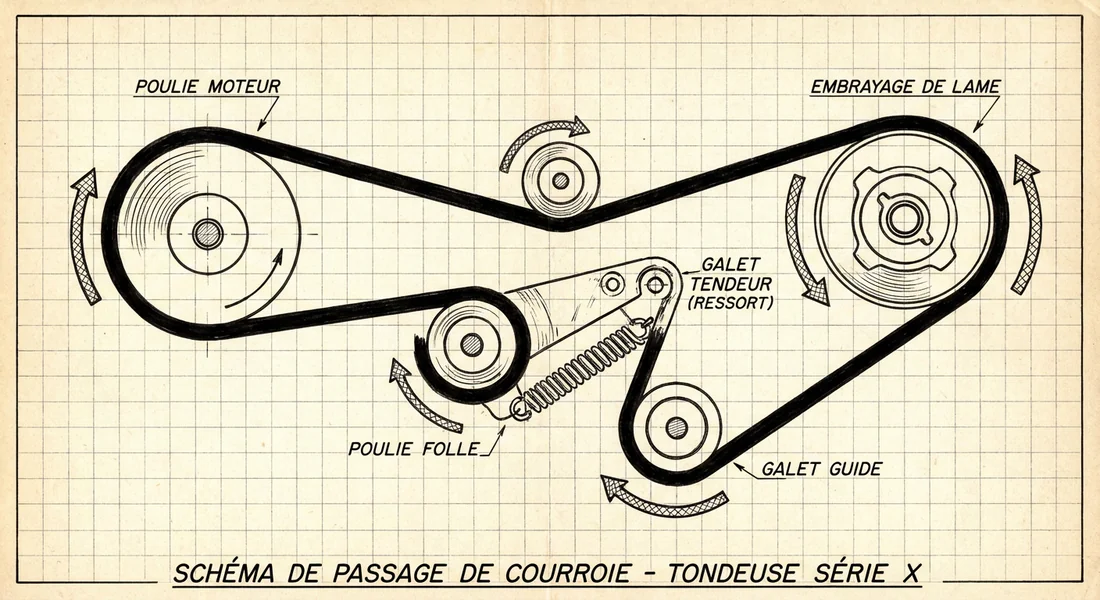 Schéma technique du circuit de la courroie Bestgreen