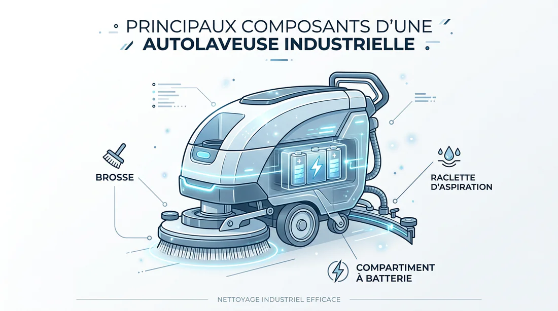 Schéma explicatif des composants d'une autolaveuse