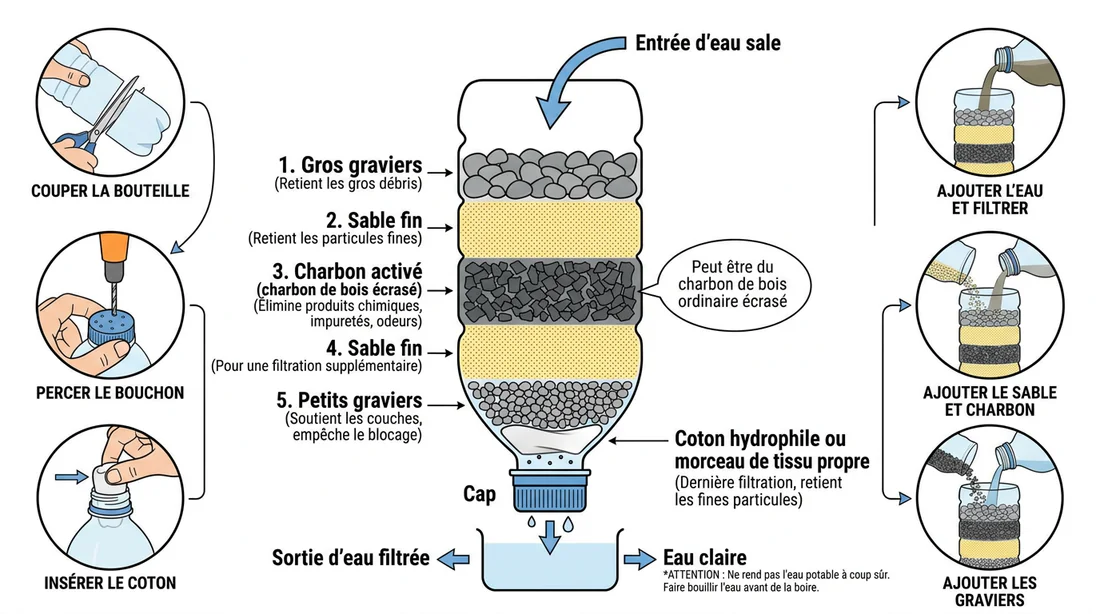 Schéma de construction d'un filtre à eau DIY