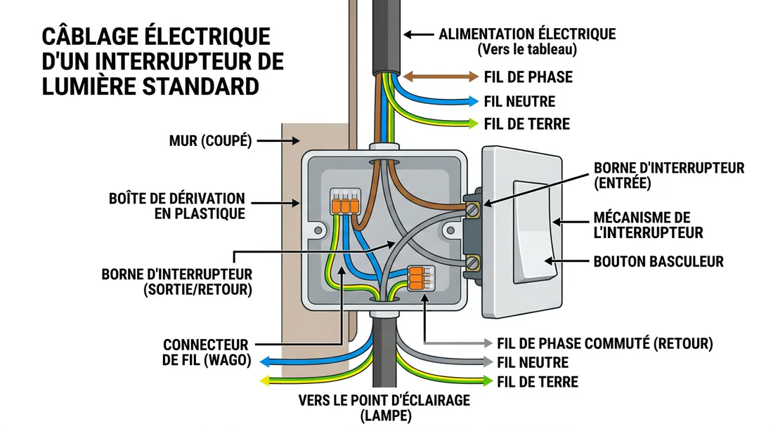 Schéma de câblage d'un interrupteur électrique