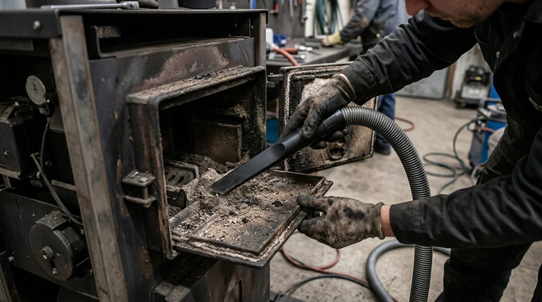 Nettoyage de la chambre de combustion d'un poêle à granulés