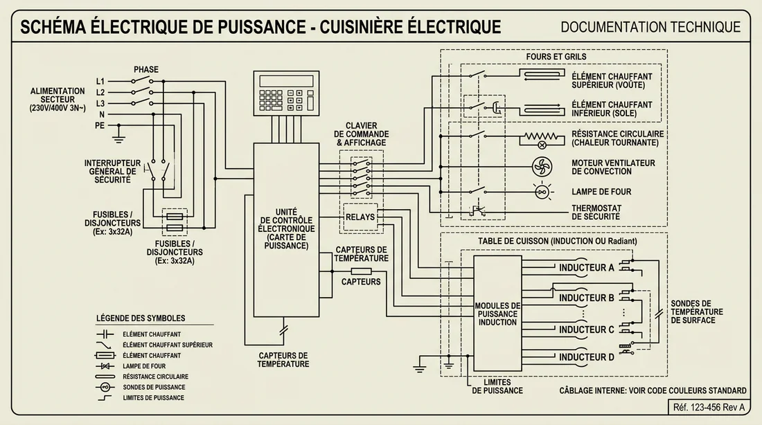Schéma électrique pour le branchement d'un four