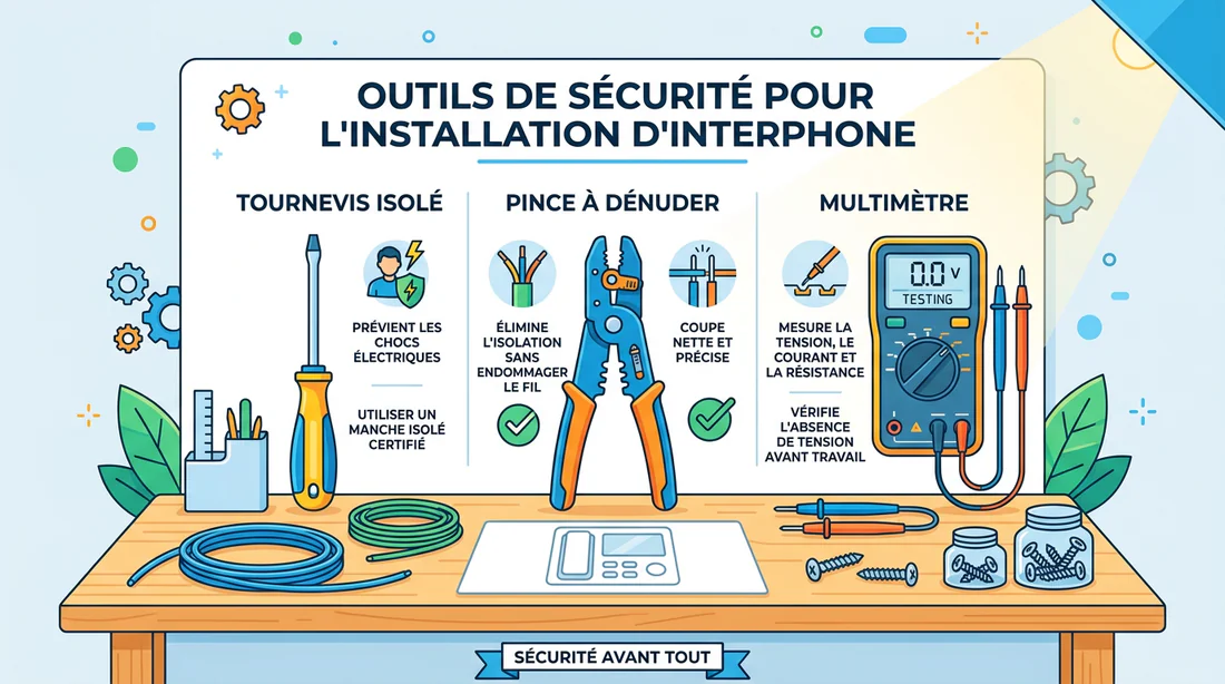Outils nécessaires pour le branchement d'un interphone