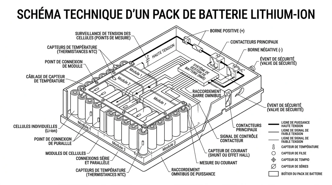 Schéma technique des composants de la batterie du Luba 2