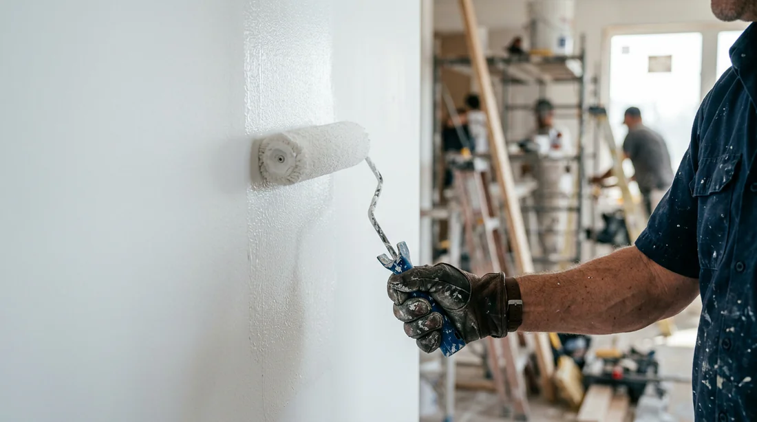 Application de peinture murale par un professionnel
