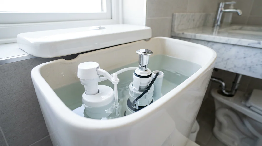 Intérieur propre d'un réservoir de WC