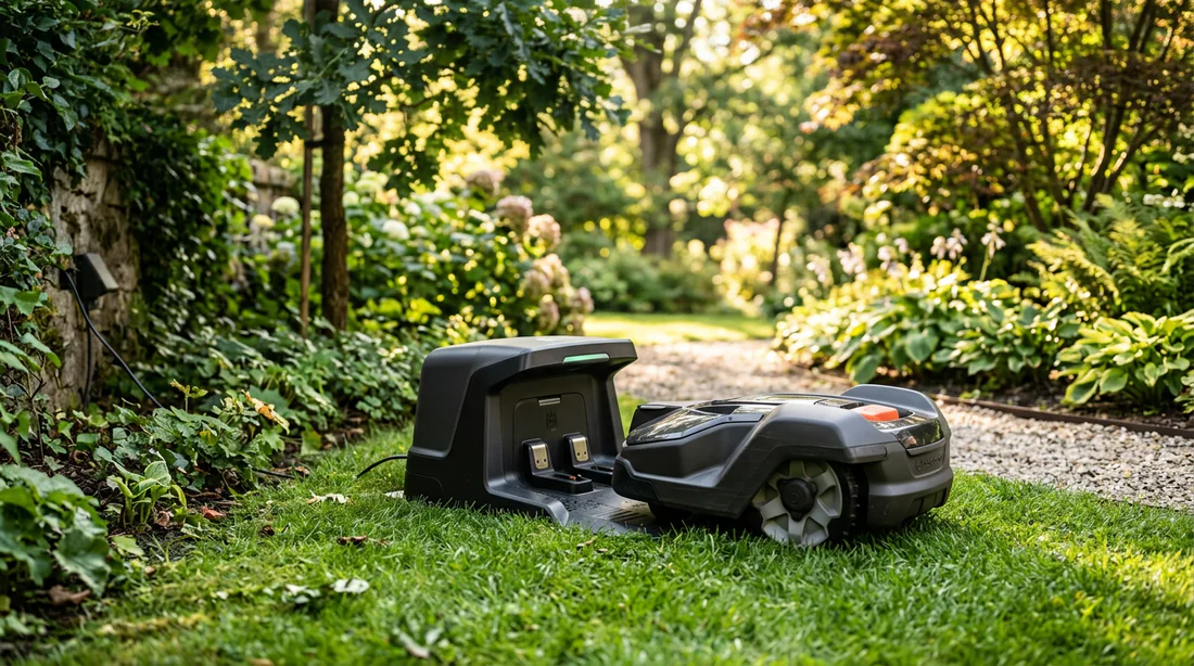 Installation de la station de charge pour robot tondeuse
