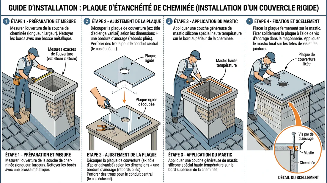 Guide illustré des étapes pour condamner une cheminée