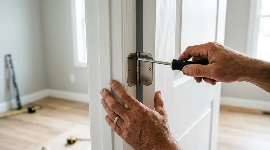 Ajustement et réglage des charnières d'une porte d'intérieur
