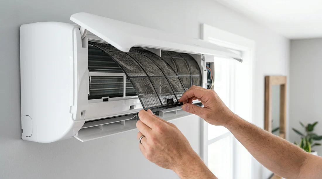 Nettoyage du filtre à air d'une unité de climatisation murale