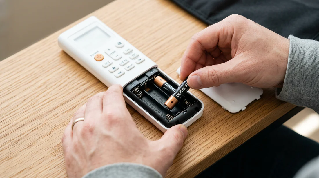 Changement des piles du boîtier de télécommande de climatiseur