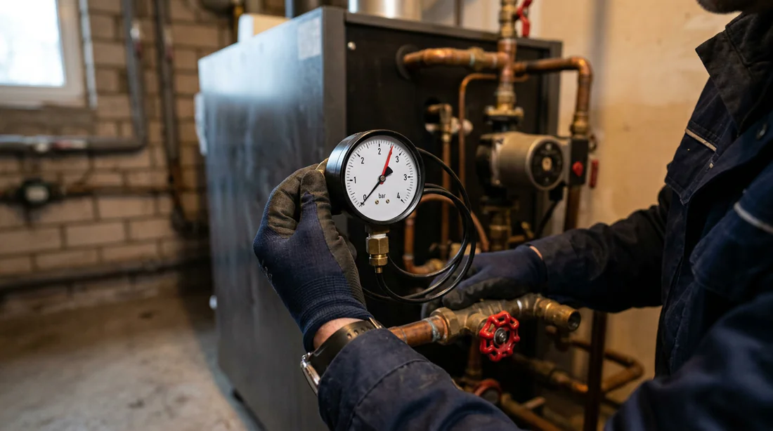 Vérification de la pression d'eau sur une pompe à chaleur Daikin